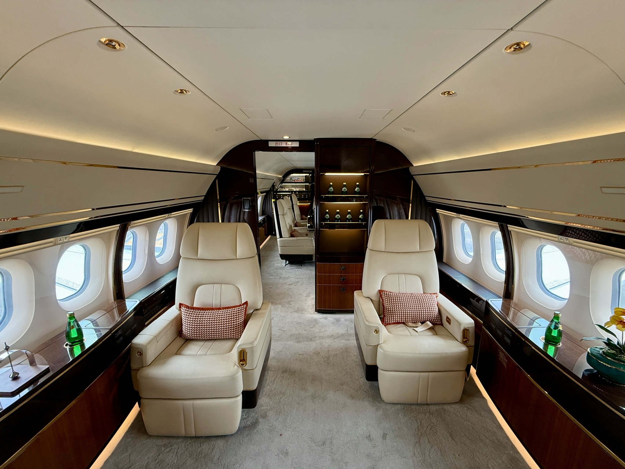 Elegant private aircraft cabin